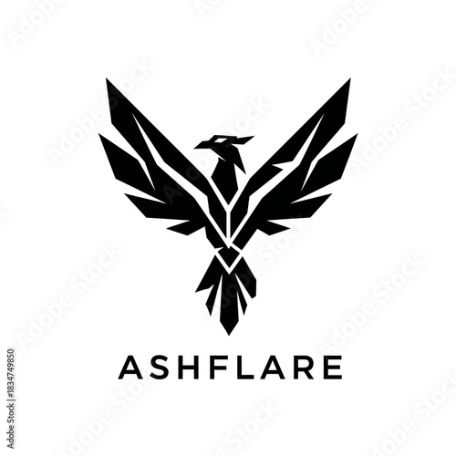 Stylized Phoenix Logo with Sharp Edges and Modern Design.