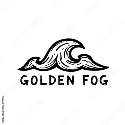 Stylized Wave Crest Logo for Golden Fog Brand.