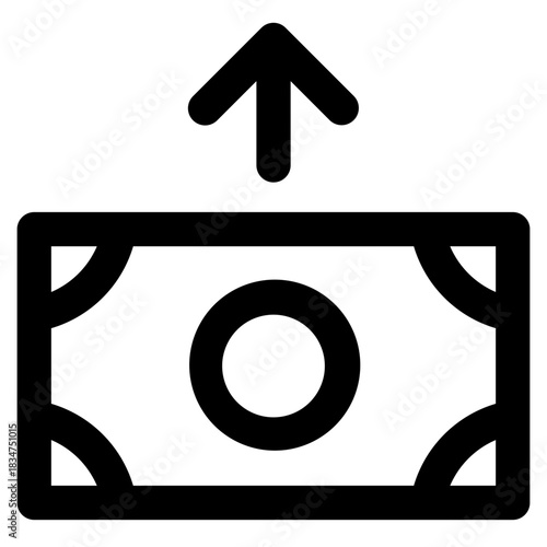 minimalist bold line money send transfer icon vector illustration