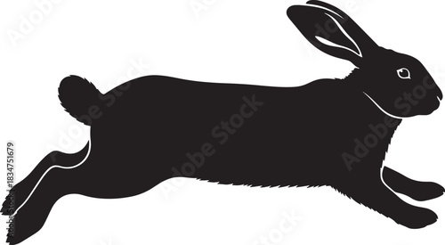 Lop-eared rabbit silhouette vector illustration. adorable pet bunny with dropped ears, perfect for animal and nature designs.