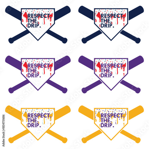 Respect The Drip Baseball Ice Cream Drip T-shirt Design