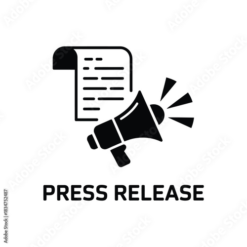 Press release icon with megaphone and document