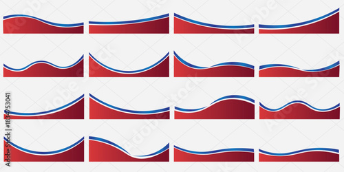 collection of silver, red gold line border ornaments. vector divider for poster, greeting card, brochure, banner, charter.