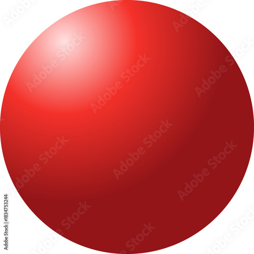 Red circle sphere ball on white background. Spheres and ball round sphere