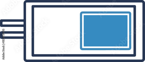 Icon depicting a rectangular battery level indicator with a plug interface