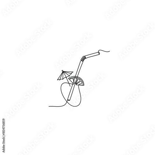 Artistic sketch of a vintage bicycle handlebar with wrapped cord