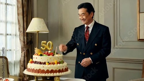 Wallpaper Mural Celebrating a Milestone - A Mans 50th Birthday Party. Torontodigital.ca