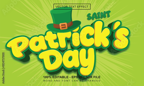 Saint patricks day text effect 3d style