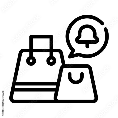 shopping notification Line Icon