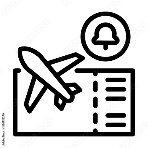 boarding pass Line Icon