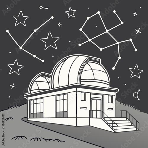 Magical Observatory on a Floating Rock