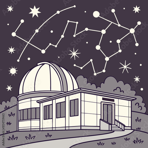 Magical Observatory on a Floating Rock 1