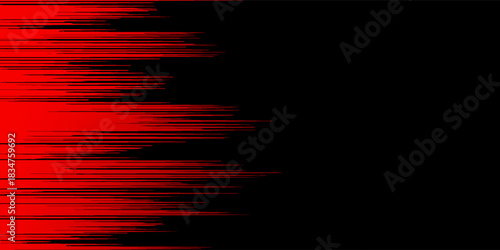 Abstract Red Glitch Motion Over Black Background With Horizontal Stripes.vector eps10