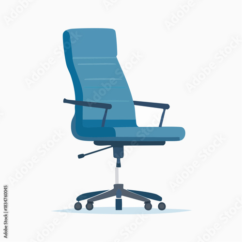 Stylish Blue Office Chair Illustration for Workspace Design