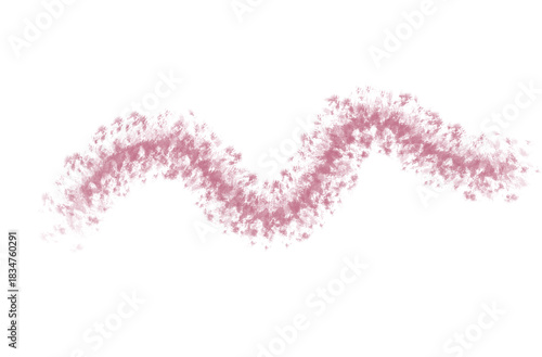 Wavy pink brush stroke with a textured appearance on a white background creating a soft effect