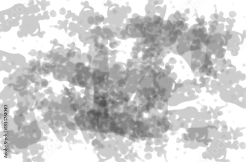 Abstract gray and white pattern with overlapping shapes and soft edges creating a cloudy appearance