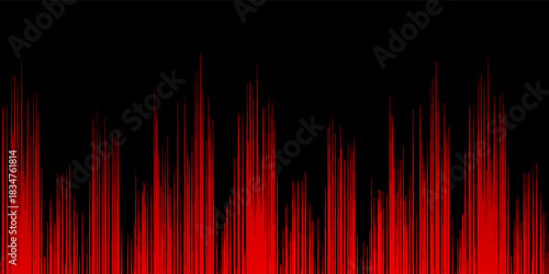 Abstract Red Glitch Motion Over Black Background With Horizontal Stripes.vector eps10