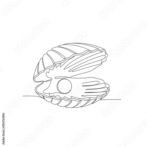 Open clam shell revealing a lustrous pearl