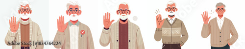 vector grandfather hand gesture stop