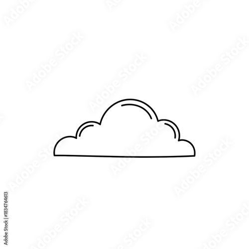 Simple hand drawn outline of a cumulus cloud
