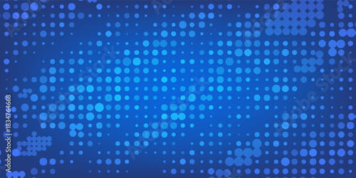 Global Digital Network: Abstract Blue Dots Form a Dynamic Data Matrix Across the Globe