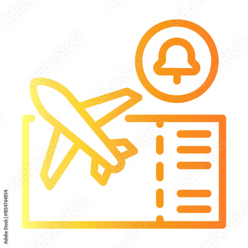boarding pass Line Gradient Icon
