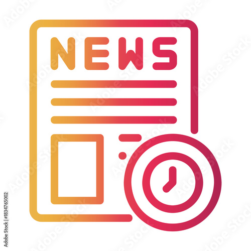 newspaper Line Gradient Icon