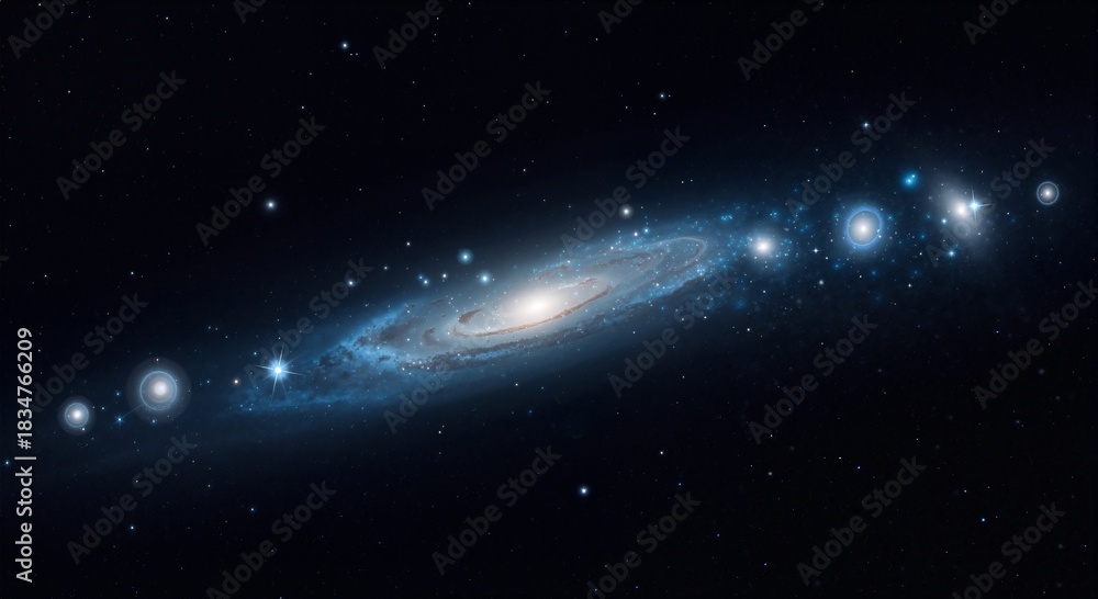 Fototapeta premium Galactic Spiral with Stars and Nebulae