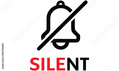 Silent Mode Icon – No Sound Bell Symbol for Notifications and Alerts
