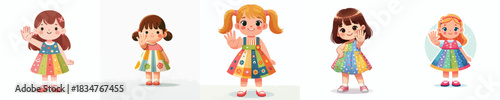 vector little girl hand gesture stop