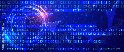 Blue Binary Data Software Programming Code Background. Random Parts of Program Code. Digital Data Technology Concept. 1 0 Machine Code. Random Binary Data Matrix Wide Vector Illustration.