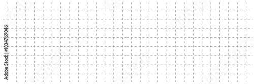 Squared dashed grid seamless pattern. math paper notebook background. dashed cross line texture. squared notebook seamless pattern. grid paper sheet. vector illustration isolated on white background .