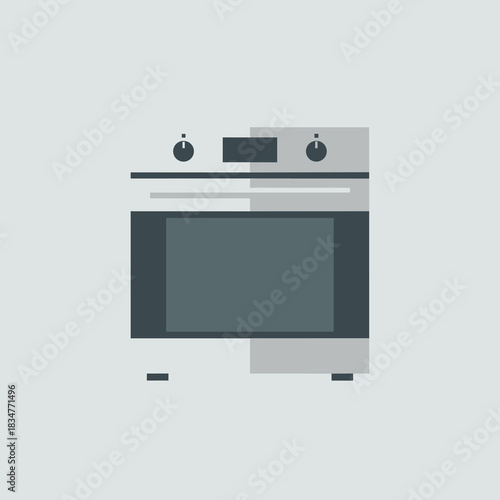 A modern electric oven featuring control knobs and a glass door, suitable for kitchen cooking purposes.