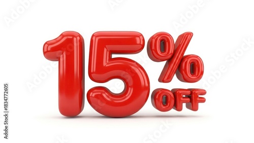 Red glossy 3D rendering of 