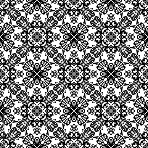 vintage seamless pattern inspired by art nouveau floral motifs, featuring elegant botanical with ornate lines and symmetry, perfect for textile, wallpaper, packaging, fabric, and stationery design