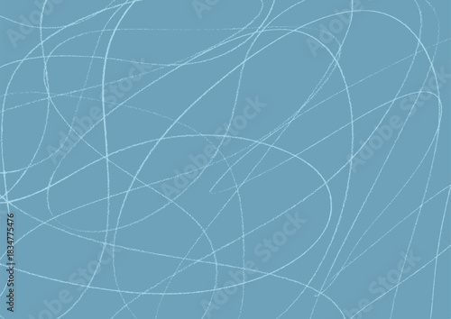 くすみブルーの手描き鉛筆線の抽象背景テクスチャ