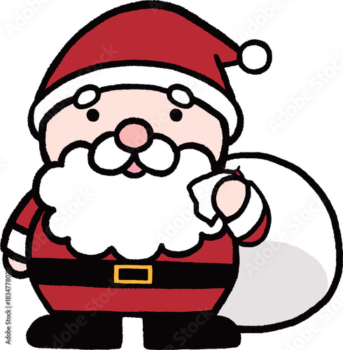大きな袋を持ったサンタクロースのイラスト