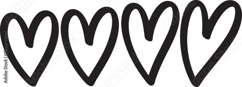 Hand-Drawn Hearts Simple Love Symbol