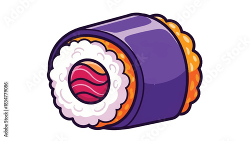 Delicious Sushi Roll with Vibrant Purple Nori and Fresh Filling.