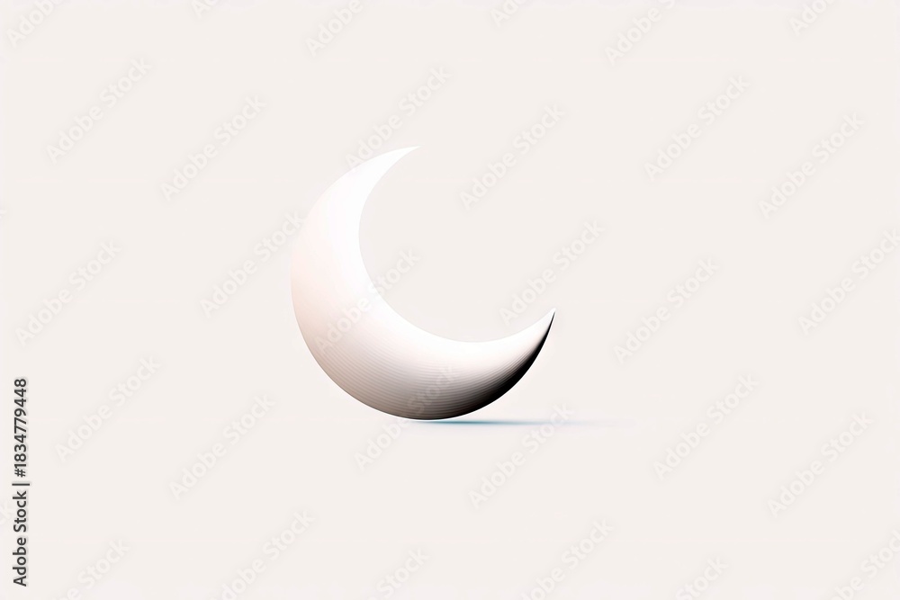 Obraz premium Crescent Moon Illuminated on Light Background