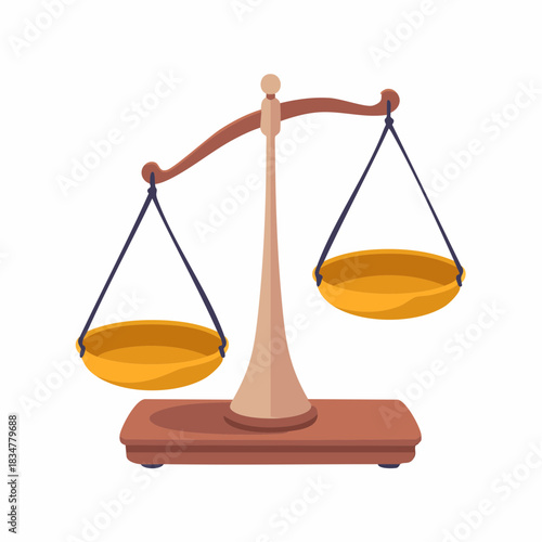 Vintage balance scale symbol of justice and law.