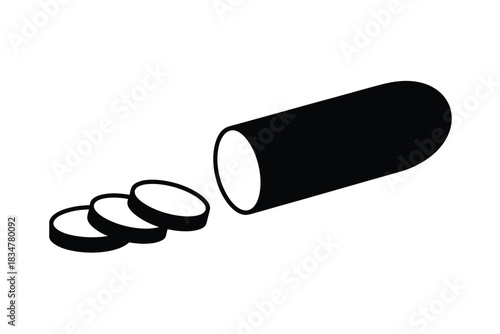 Slicing vegetable icon for cooking app and healthy food recipes, minimalist vector symbol