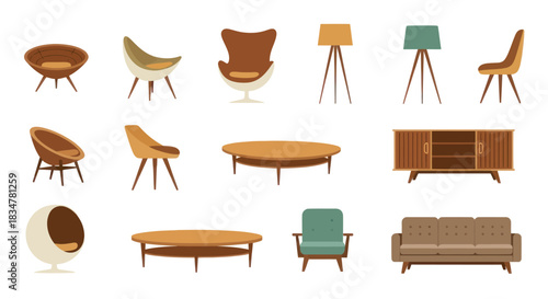 Collection of Mid-Century Modern Furniture Pieces.