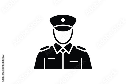 Security guard glyph icon professional security service vector illustration isolated on white background