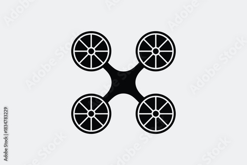 Drone icon simple flat vector illustration isolated on white background for app and web design