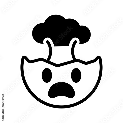 Vector solid black icon for Exploding head