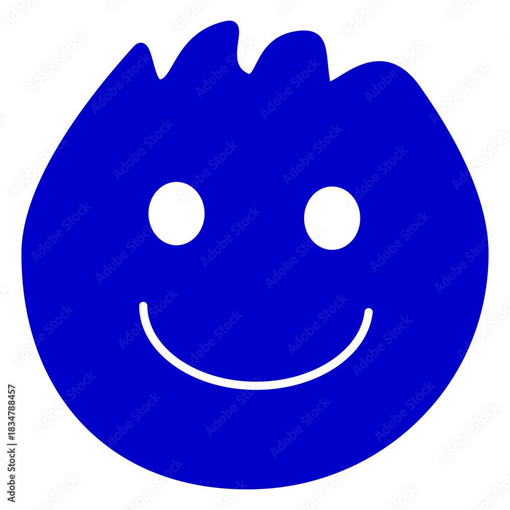 Fototapeta premium Solid Blue Happy Smiling Face