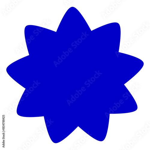 Solid Blue Spiky Starburst