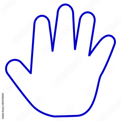 Blue Outline Open Hand