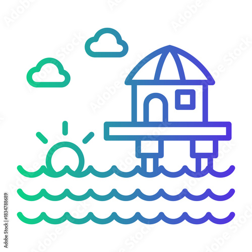 school holidays Line Gradient Icon